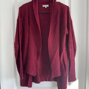 Mudd Burgundy Open Front Cardigan